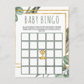 Cute Woodland Teddy Bear Baby shower Bingo Kaart (Voorkant)