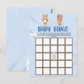 Cute Woodland Teddy Bear Baby shower Bingo Kaart (Voorkant / Achterkant)