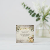 Cute Woodland Teddy Bear Baby shower Book Request  Informatiekaartje (Staand voorkant)