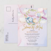 Cute Woodland Teddy Bear Boy Baby shower per post Briefkaart (Voorkant / Achterkant)