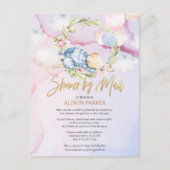 Cute Woodland Teddy Bear Boy Baby shower per post Briefkaart (Voorkant)