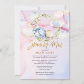 Cute Woodland Teddy Bear Boy Baby shower per post Kaart (Voorkant)