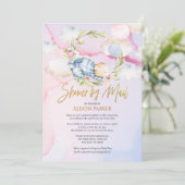 Cute Woodland Teddy Bear Boy Baby shower per post Kaart (Staand voorkant)