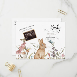 Cute Woodland Ultrasound Baby shower Uitnodiging Briefkaart