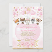 Cute Woodland Valentijns  Girl Virtual Baby shower Kaart (Voorkant)