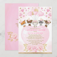 Cute Woodland Valentijns  Girl Virtual Baby shower