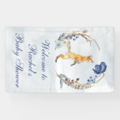 Cute Woodland Vos Baby Shower Spandoek (Horizontaal)