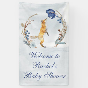 Cute Woodland Vos Baby Shower Spandoek