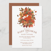 Cute Woodland Vos Jong Babyshower Kaart (Voorkant / Achterkant)