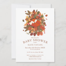 Cute Woodland Vos Jong Babyshower