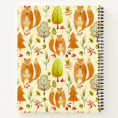 Cute Woodland Waterverf Fox Pattern Herfst Foliage Notitieboek (Achterkant)