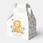 Cute Woodland Waterverf Lion Foliage Baby shower Bedankdoosjes (Voorkant Zijde)