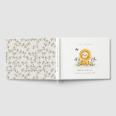 Cute Woodland Waterverf Lion Foliage Baby shower Gastenboek (Volledig)