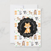Cute Woodlands Animals Fox Baby shower Kaart (Voorkant)