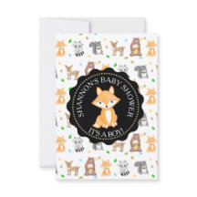 Cute Woodlands Animals Fox Baby shower
