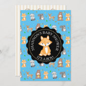 Cute Woodlands Animals Fox Baby shower Kaart (Voorkant / Achterkant)