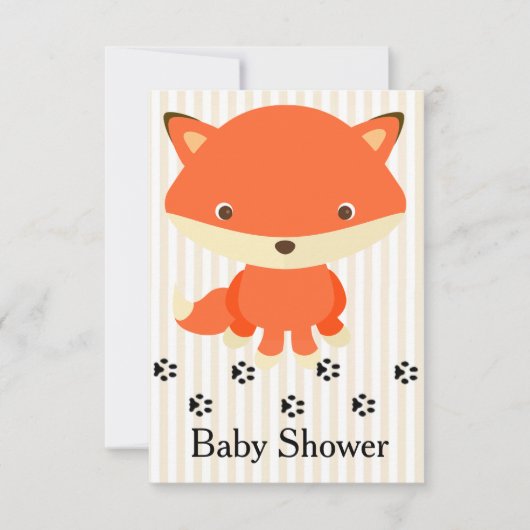 Cute Woodlands Fox Baby shower Invitation Kaart (Voorkant)
