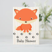 Cute Woodlands Fox Baby shower Invitation Kaart (Staand voorkant)