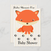 Cute Woodlands Fox Baby shower Invitation Kaart (Voorkant / Achterkant)