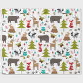 Cute Woodsy Woodland Animal Wrapping Paper Cadeaupapier (Vlak)