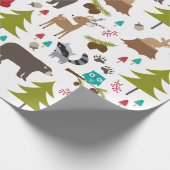 Cute Woodsy Woodland Animal Wrapping Paper Cadeaupapier (Hoek)