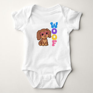 Cute Woof Dachshund Baby Bodypak Groovy Puppy Romper