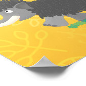 Cute woolly mammoth cartoon illustration poster (Hoek)