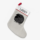 Cute Wooly Black Sheep Cartoon Fun Custom Xmas Kleine Kerstsok (Voorkant (Hangend))