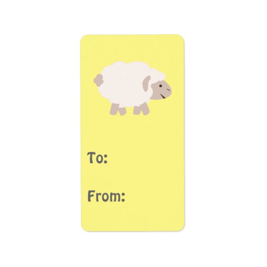 Cute Wooly lamb Etiket (Voorkant)