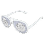 Cute Wooly Lamb Face Aviator Zonnebril (Gekanteld)