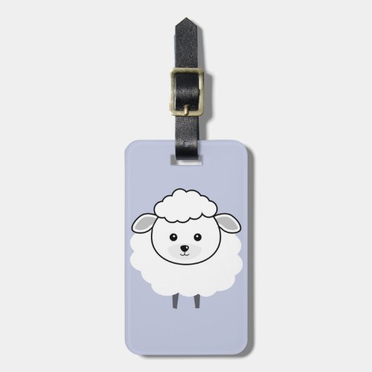 Cute Wooly Lamb Face Bagagelabel (Voorkant verticaal)