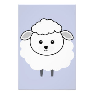 Cute Wooly Lamb Face Foto Afdruk