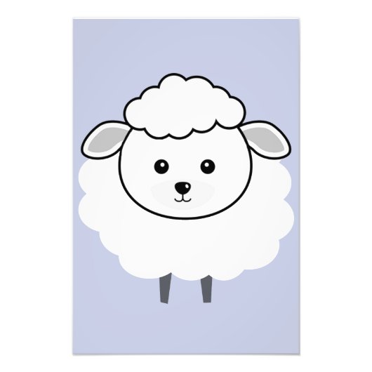 Cute Wooly Lamb Face Foto Afdruk (Voorkant)