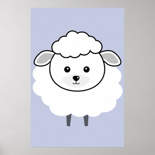 Cute Wooly Lamb Face Poster (Voorkant)