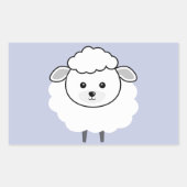Cute Wooly Lamb Face Rechthoekige Sticker (Voorkant)