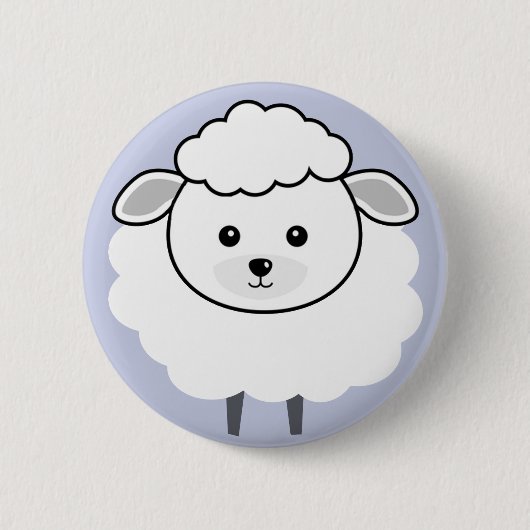 Cute Wooly Lamb Face Ronde Button 5,7 Cm (Voorkant)