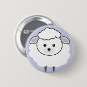 Cute Wooly Lamb Face Ronde Button 5,7 Cm (Voorkant /achterkant)