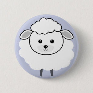 Cute Wooly Lamb Face Ronde Button 5,7 Cm