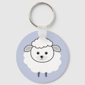 Cute Wooly Lamb Face Sleutelhanger (Voorkant)