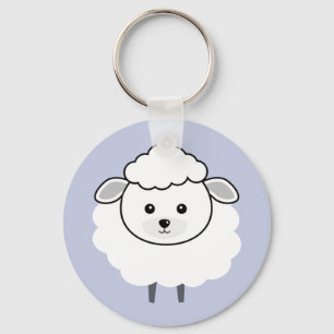 Cute Wooly Lamb Face Sleutelhanger