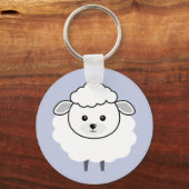 Cute Wooly Lamb Face Sleutelhanger (Voorkant)