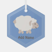Cute Wooly Lamb Glas Ornament (Voorkant)