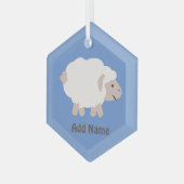 Cute Wooly Lamb Glas Ornament (Voorkant links)