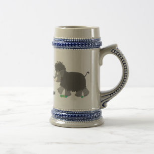 Cute wooly mammoth cartoon-illustratie bierpul