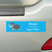 Cute wooly mammoth cartoon-illustratie bumpersticker (Op auto)
