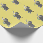 Cute wooly mammoth cartoon-illustratie cadeaupapier (Hoek)