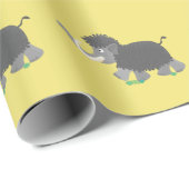 Cute wooly mammoth cartoon-illustratie cadeaupapier (Rol Hoek)