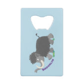 Cute wooly mammoth cartoon-illustratie creditkaart flessenopener (Achterkant)