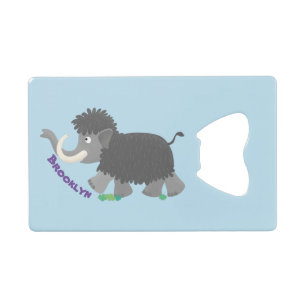 Cute wooly mammoth cartoon-illustratie creditkaart flessenopener