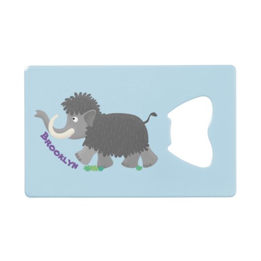 Cute wooly mammoth cartoon-illustratie creditkaart flessenopener (Voorkant (Horizontaal))